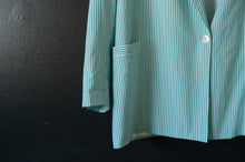 Load image into Gallery viewer, Teal Stripe Vintage Blazer
