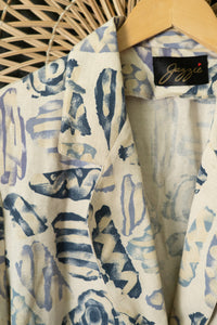 Linen blend abstract blazer