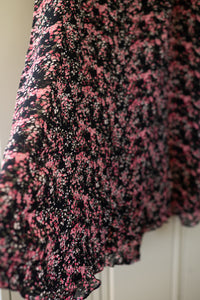 90s Micro floral midi skirt