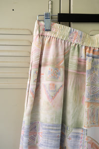 90s Abstract Pastel Button Skirt