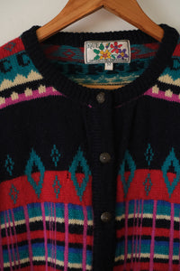 Vintage Colourful geometric cardigan