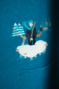 Turquoise Wool Shepherd Jacket