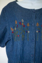 Load image into Gallery viewer, Spring floral denim dress
