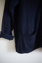 Load image into Gallery viewer, Boxy navy cotton cardigan
