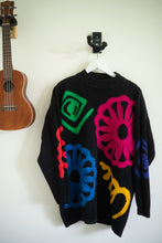 Load image into Gallery viewer, 80s black and bright sweater
