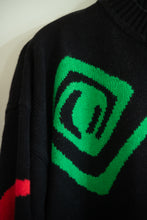 Load image into Gallery viewer, 80s black and bright sweater
