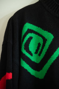 80s black and bright sweater