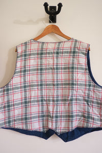 Cotton flannel plaid vest